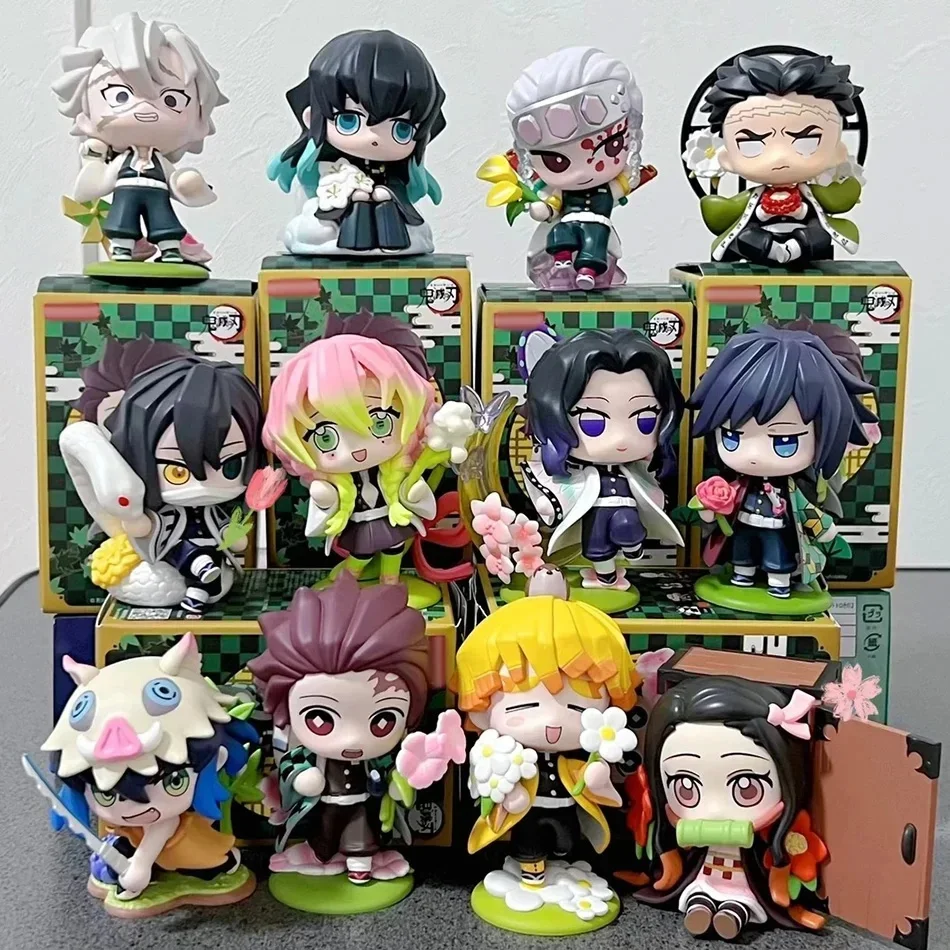 Caja Sorpresa de Figuras de Anime Demon Slayer: Tanjiro Kamado y Nezuko, Estatuilla Creativa Personalizada, Modelo Decorativo, Regalo Sorpresa
