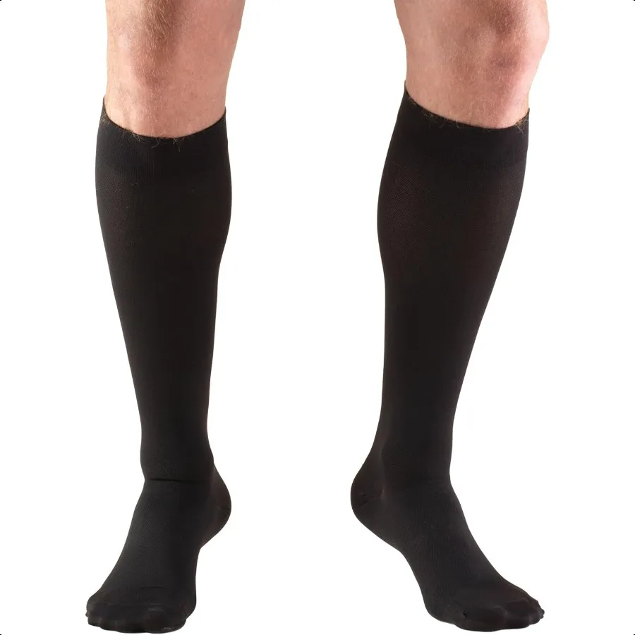 

Truform 2030 mmHg Comprion Stockings for Men and Women Knee High Length Closed Toe Black Medium