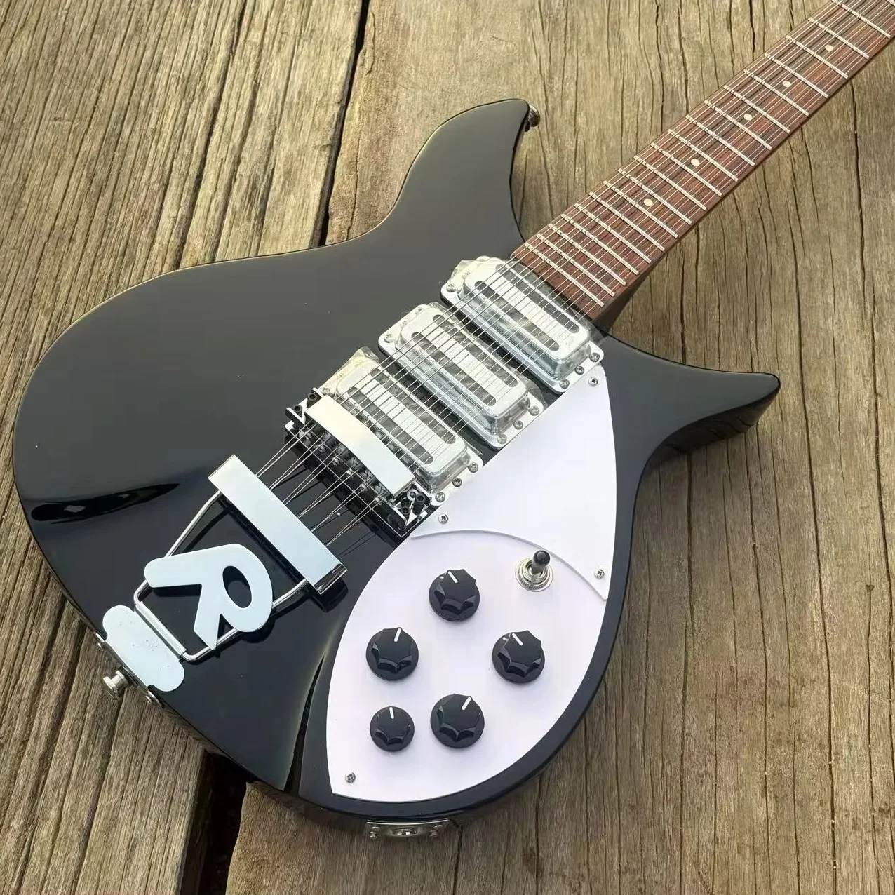 12 String R Bridge 325 Electric Guitar Black Color 3 Mini Humbucker Pickups Stainless Steel Frets Guitarra гитара