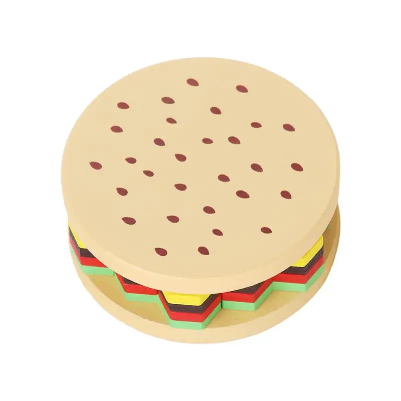 Juguete de hamburguesa, juguete apilable para coordinación mano-ojo, juego de simulación, aumenta el pensamiento lógico, interacción entre padres e hijos para niños y niñas