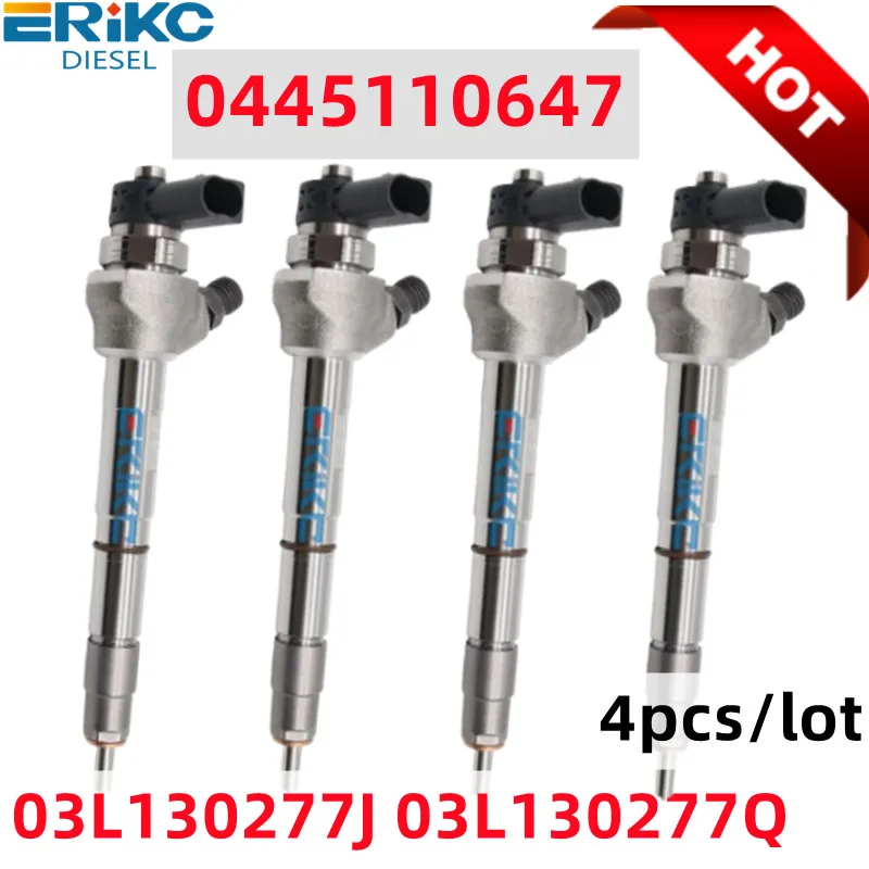 4PCS 0445110647 03L130277J Nozzle 03L130277Q NEW Diesel Fuel Injector 0 445 110 647 For VM AMAROK 2.0/CADDY/AUDI 03L 130 277J