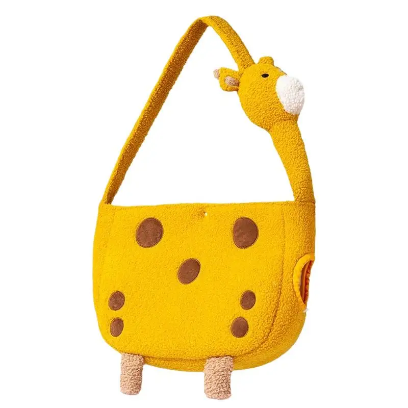 Pet plush sponge Shoulder Bag Giraffe Shaped Cute Cat Carrier Portable Shoulder Carrying Bag Cat Bag Outdoor Cat Tote for Hiking