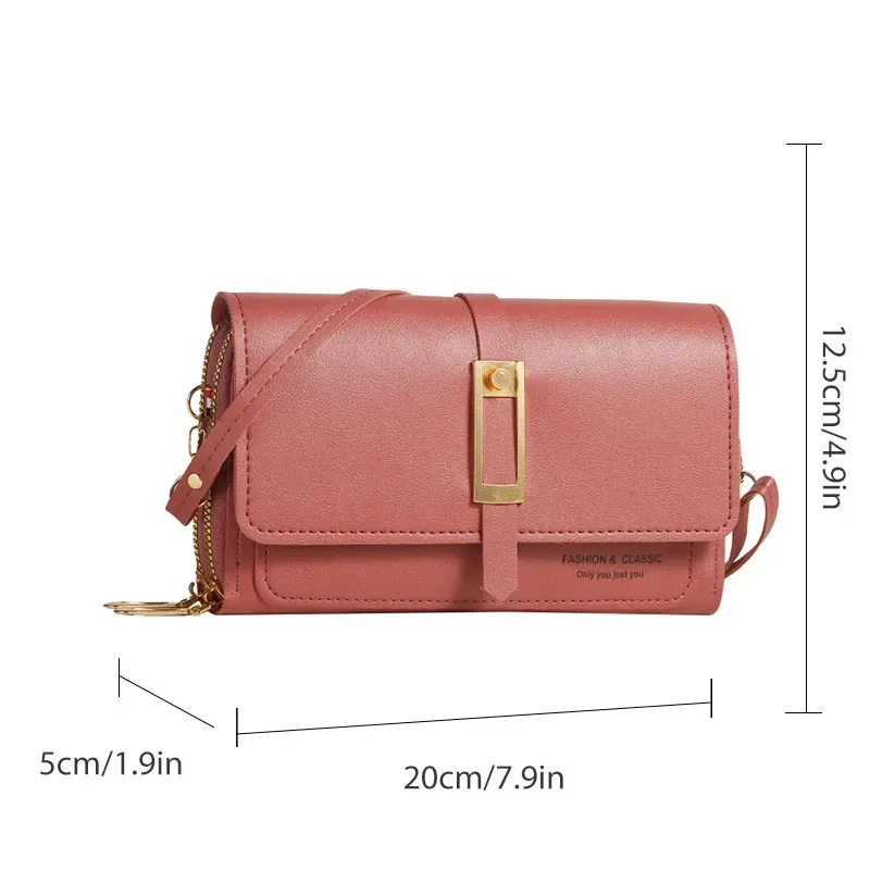 Sac de téléphone portable en matériau PU pour femme, petit sac carré, sac initié rétro Chimand, à la mode et multifonctionnel