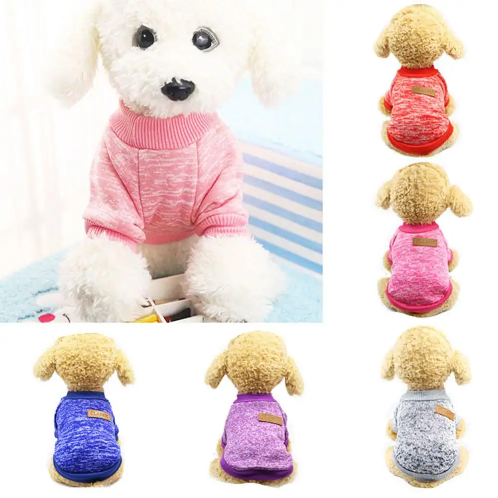 Winter Dog Sweater Warm Woolen Yarn Pullover Cat Jacket Coat Hoodie Dog Clothes Puppy Small Dogs Chihuahua Pet Clothes Supply