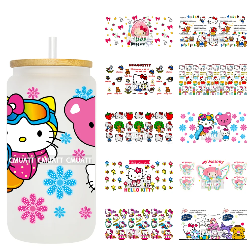 

Lovely Cat Cup Sticker Wraps 16oz UV DTF Transfers Decorate Kids Mugs Beer Can Bottle Customized DIY Craft