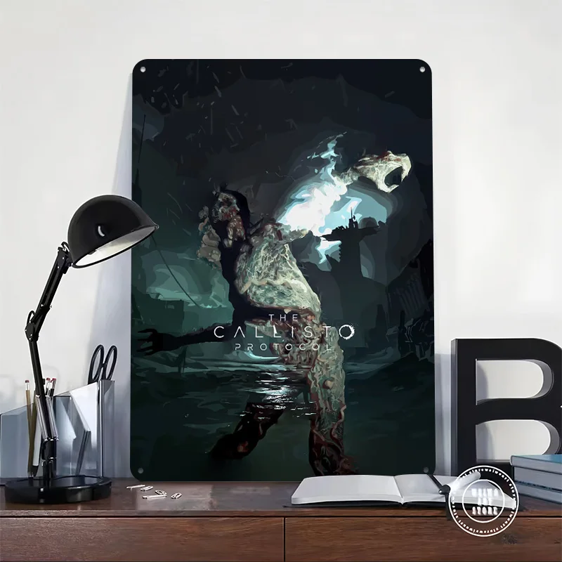 The Callisto Protocol Game Art 3D Texture Metal Poster Customized Wall Art Tin Sign Gift for Mancave Bedroom Decorations Room