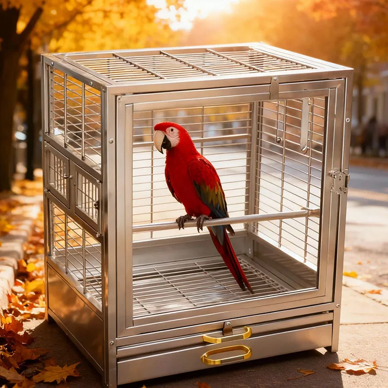 

Outdoor Lightweight Eco-Friendly All Seasons Portable Stainless Steel Pet Parrot Cage