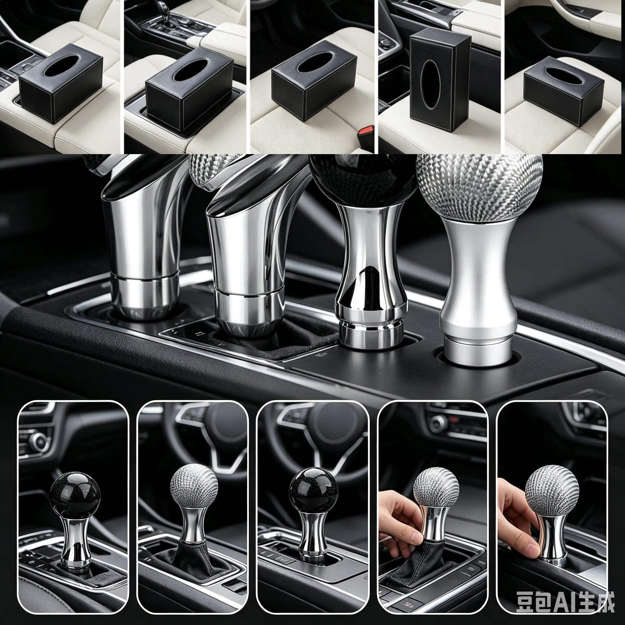 Universal Car AT MT Manual Carbon Fiber Shifter Gear Shift Knob Cover Stitch Shifter Lever Knobs Fit For Honda Toyota