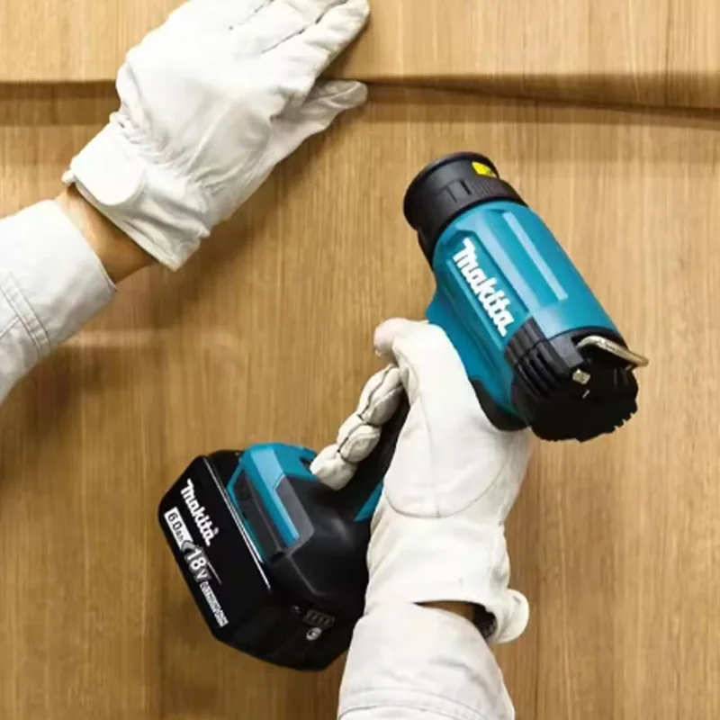 18V Makita DHG181 Akku-Heißluftpistole, 550 ° C Heißluftpistole mit einstellbarer Temperatur und LED-Anzeige, tragbares Heißluftgebläse zum Schrumpfen von Schrumpfschläuchen, zum Entfernen von Farbe,