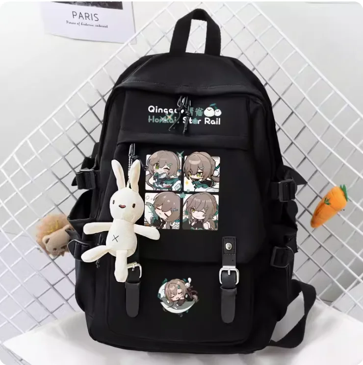 

Anime Honkai: Star Rail Qingque Schoolbag Backpack High-capacity Shoulder Bag Cosplay Student Teenage Gift B129