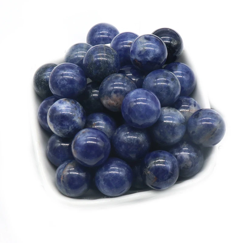 

16PCS 16MM Sodalite Stress Relief Spheres & Balls Polished Meditation Balancing Home Decoration Crystal Beads