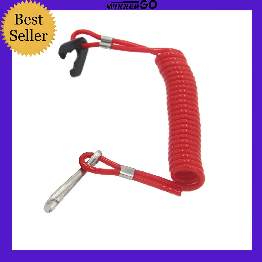 Universal Boat Outboard Engine Motor Lanyard Kill Urgent Stop Switch & Safety Tether Lanyard for Yamaha/Tohatsu/Honda Outboard image 4
