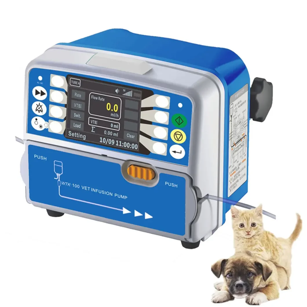 Best Price WTK-100 Removable Pump Body Real Time Display Veterinary Pump With Occlusion Pressure Settings