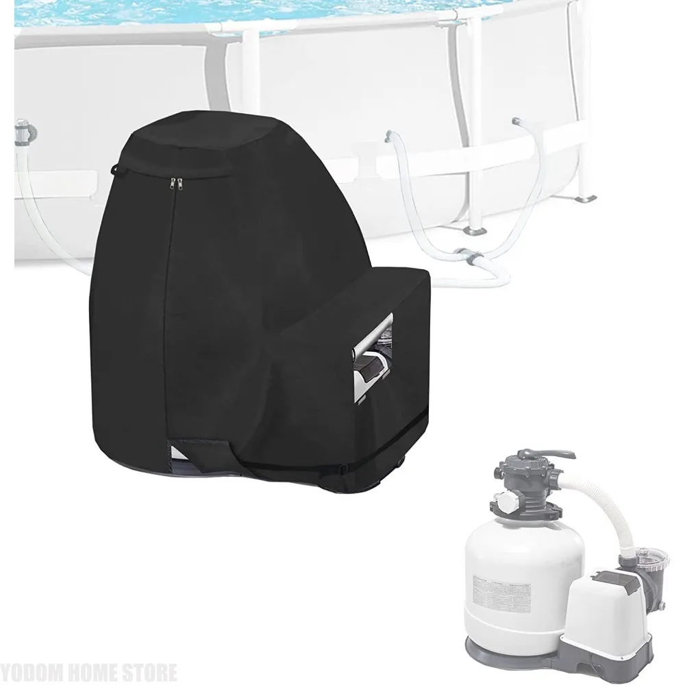 Sand Filter Pump Protector Waterproof 210D Oxford Cover for Pumps Enhanced Stability with Buckle Fastening