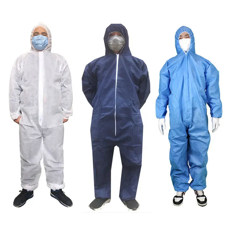 Disposable Non-woven Fabric Protective Breathable Dustproof AntiFouling Safety Clothing Sparying Painting Overall Suit Dark Blue