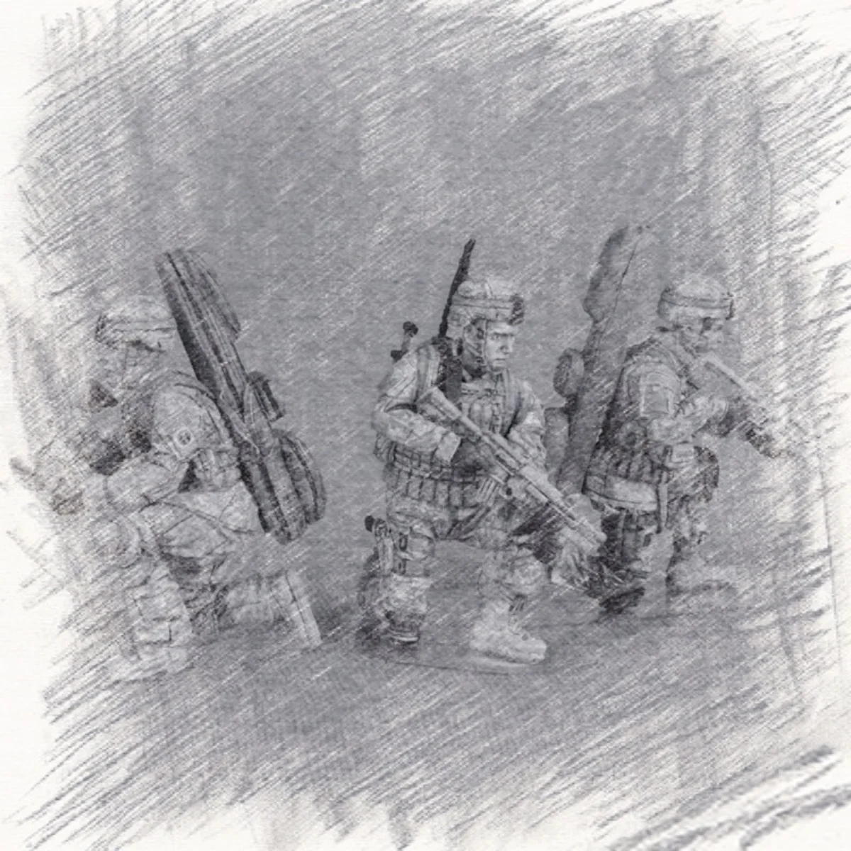 

Набор неокрашенных фигурок из смолы в масштабе 1/35, военная тематика, в разобранном и неокрашенном виде.