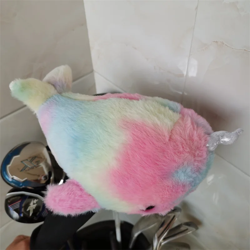 Cartoon Unicorn Whale Golf Driver Head Cover Plush Golf 460cc Wood Headcover