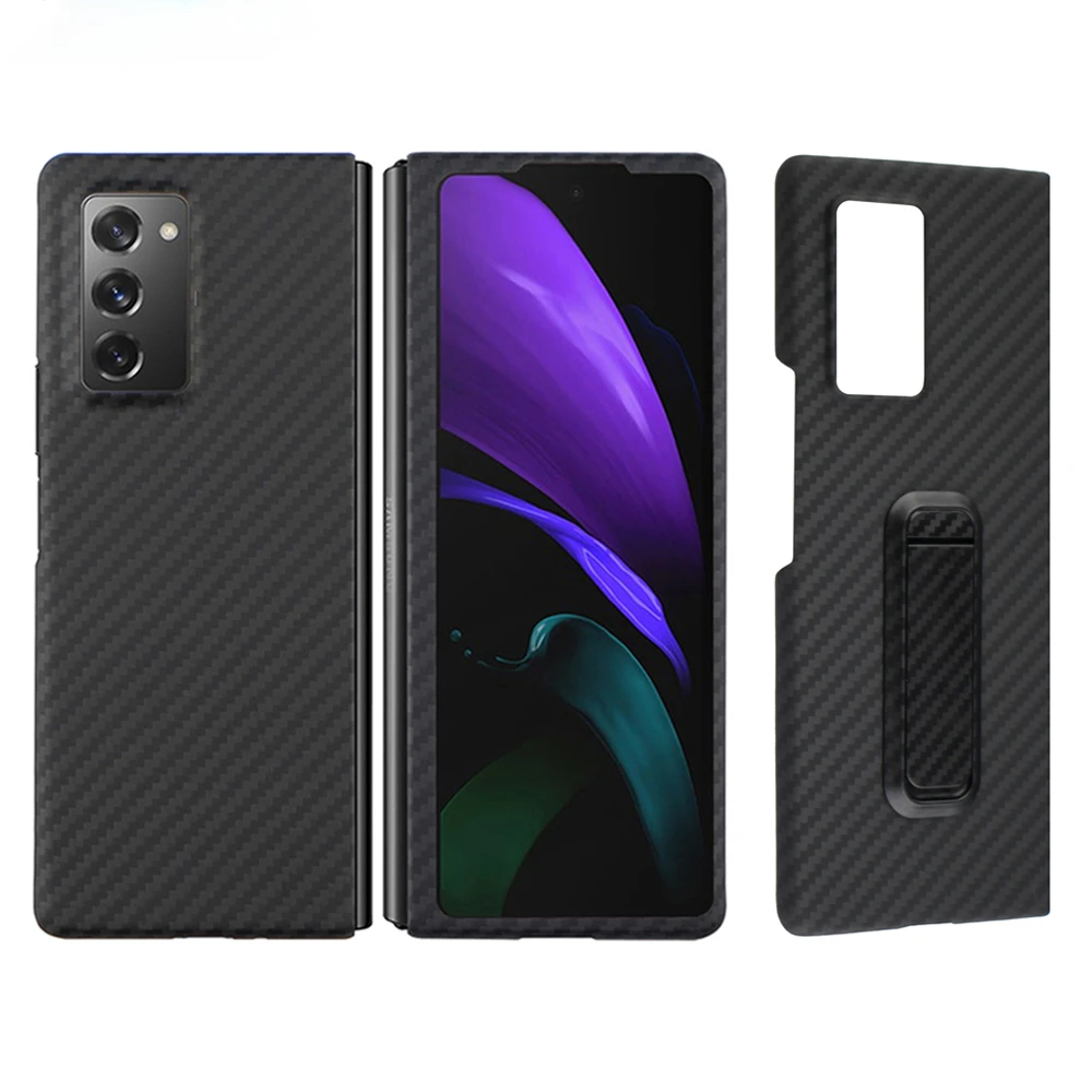 

New! Real Aramid Fiber Carbon Phone For Samsung Galaxy Z Fold 2 Ultra-thin Anti-drop Z Fold 3 5G W21 Shell CASE Cover