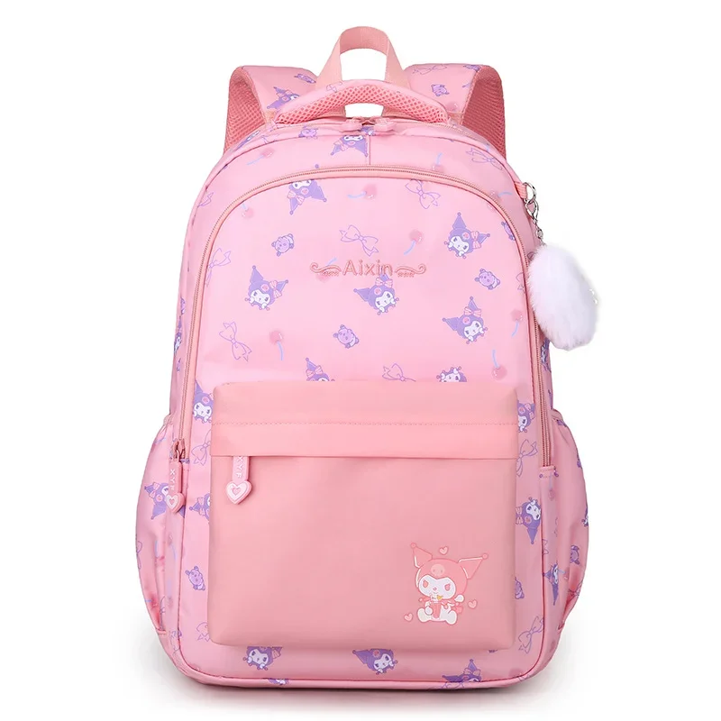 Sanrio escolar bonito dos desenhos animados, mochila leve masculina e feminina, mochila infantil de grande capacidade, nova mochila de estudante pequena M