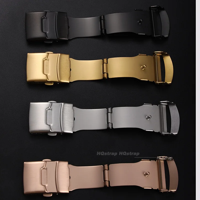 Stainless Steel Clasp for Seiko Metal Leather Silicone Watchband Double Safety Buckle 14/16/18/20/22/24/26mm Strap Accessories