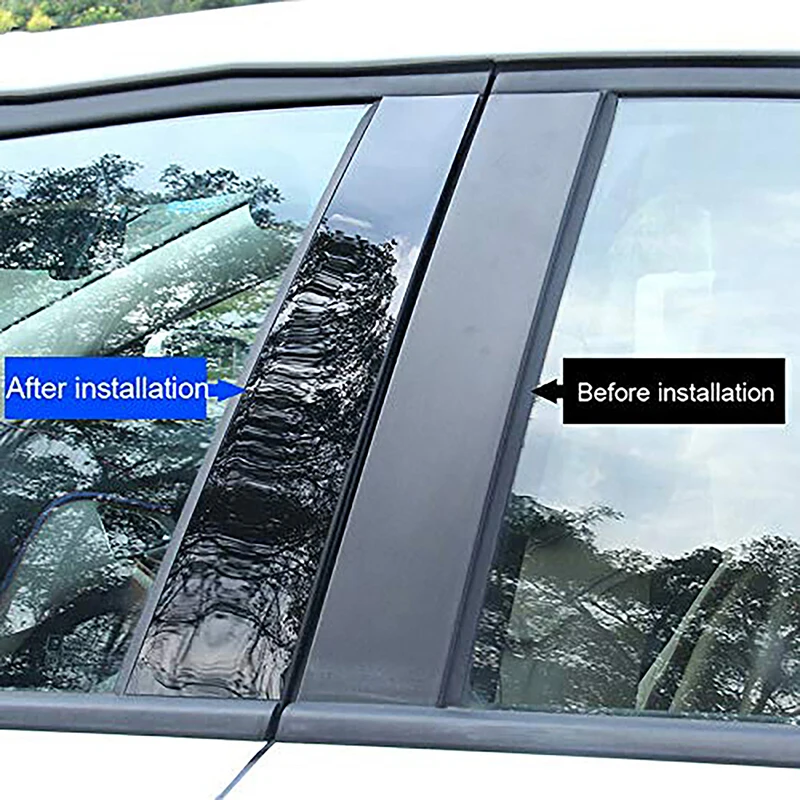 Fit For Jaguar XF X260 2015 2016 2017 2018 2019 2020 2021-2023 Glossy Black Pillar Posts Door Side Window Trim Cover Accessories
