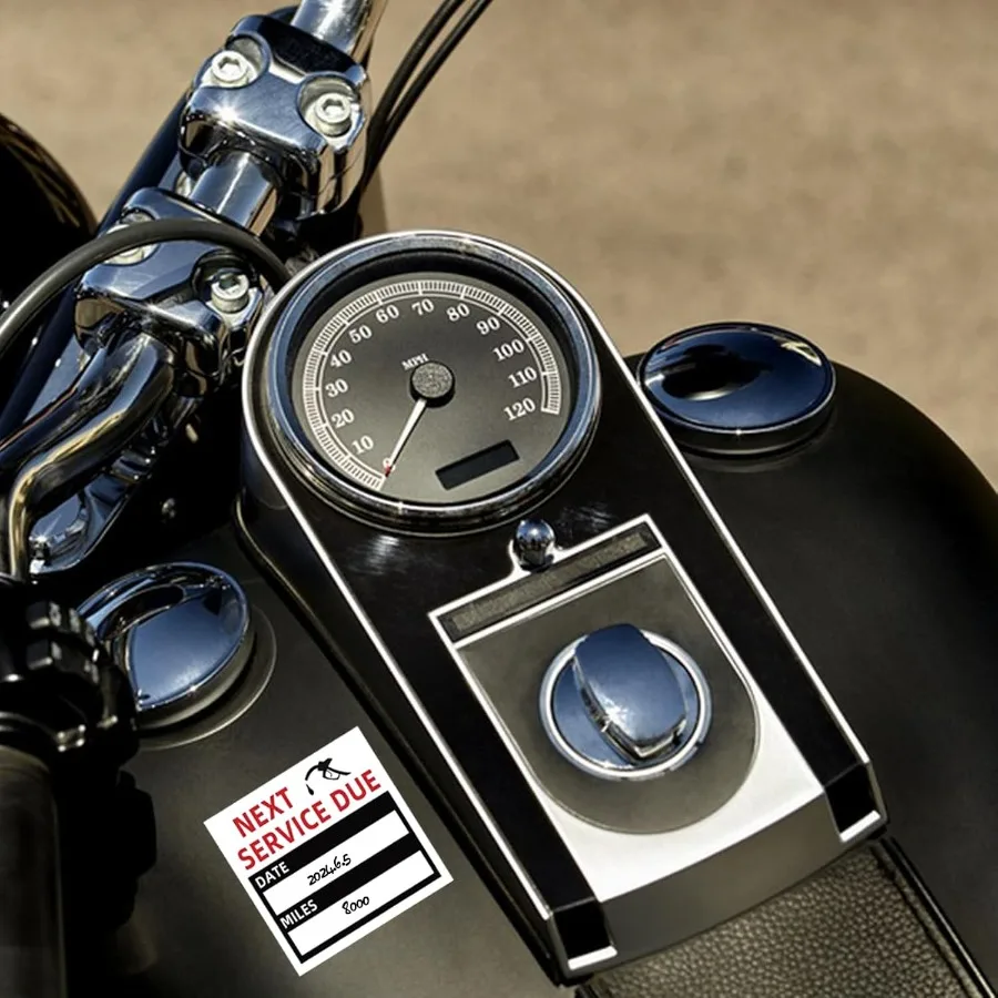 ملصقات تذكير لخدمة Mnce التلقائية لتغيير الزيت 100 قطعة تحريك لفة EasyPeel بدون بقايا سهلة الكتابة على بلا 2 × 2 بوصة #6