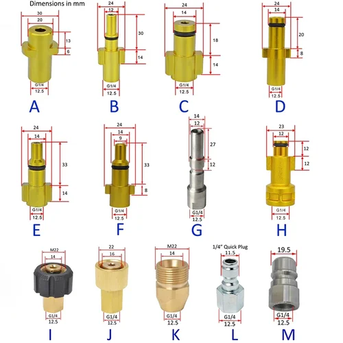Imagen 2 del producto Conector de pistola de agua de alta presión, adaptador 1/4 para Karcher, Nilfisk, boquilla de lanza de espuma para nieve, pistola de jabón, accesorios para lavadora de coche