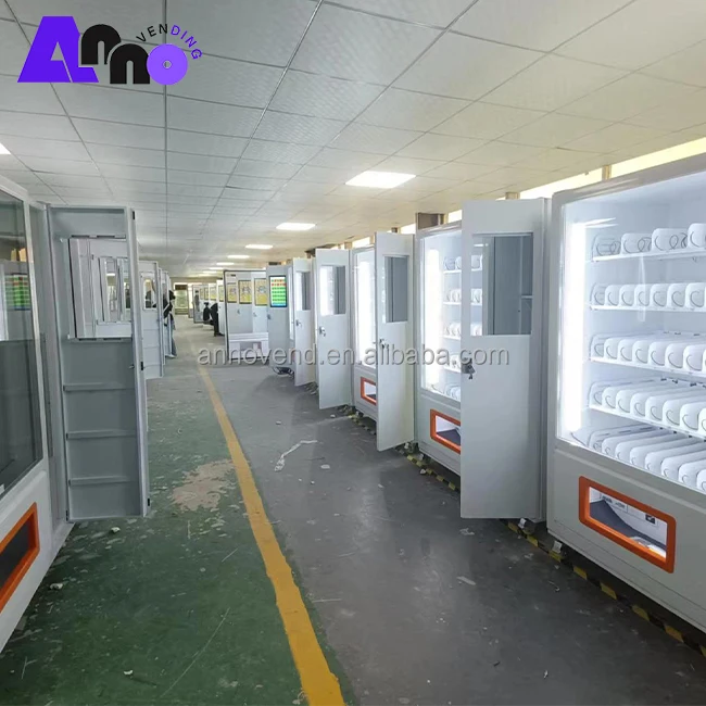 

Простой в использовании комбинированный автомат с сенсорным экраном, торгового автомата для закусок и напитков, токен для кредитных карт, QR-код, прочная сталь, использование торгового центра