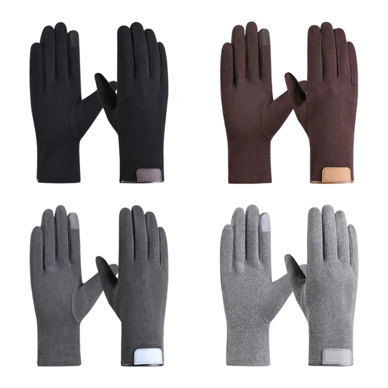 Winter Gloves with Fingertip Screen Access, Flexible Hand Handling, Polyester Fabric, and Elasticized Wrist Cuffs