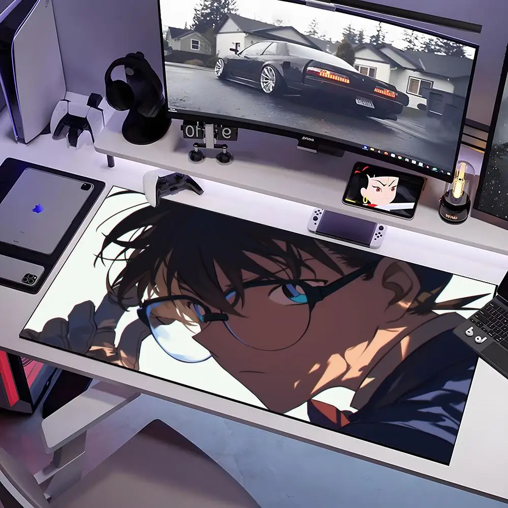 D-Detective Conan Mouse Pad Large Anti-Slip Rubber Gaming MousePad Durable Desk Pad Thick Seam Edge Suitable For Office And Gami
