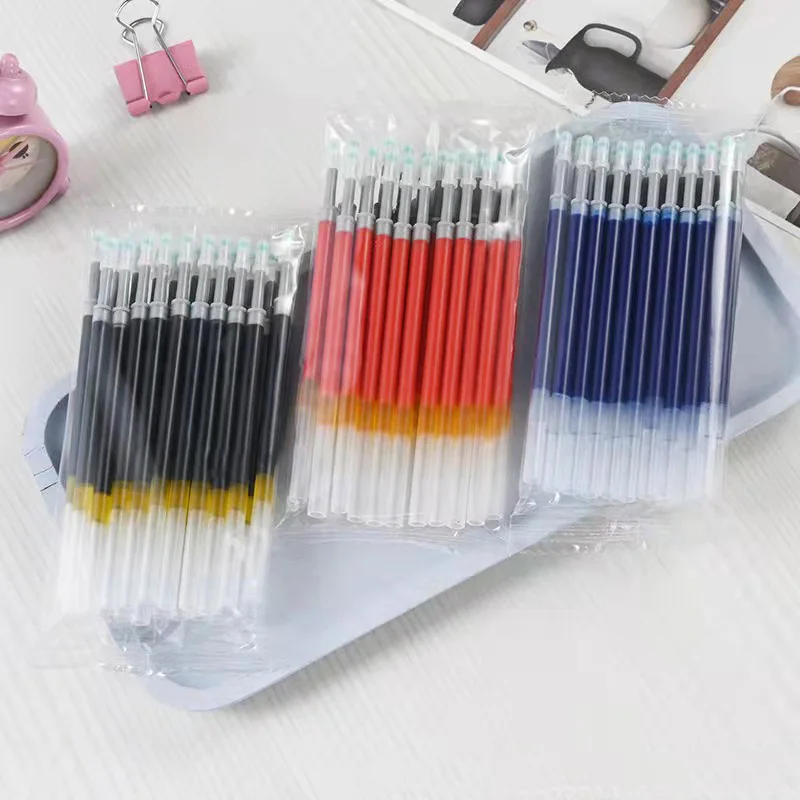 50Pcs/Lot Ballpoint Press Gel Pen Refill Rod Signature Pen Refills Large-Capacity Pens for School Office Supplies Writing Tool