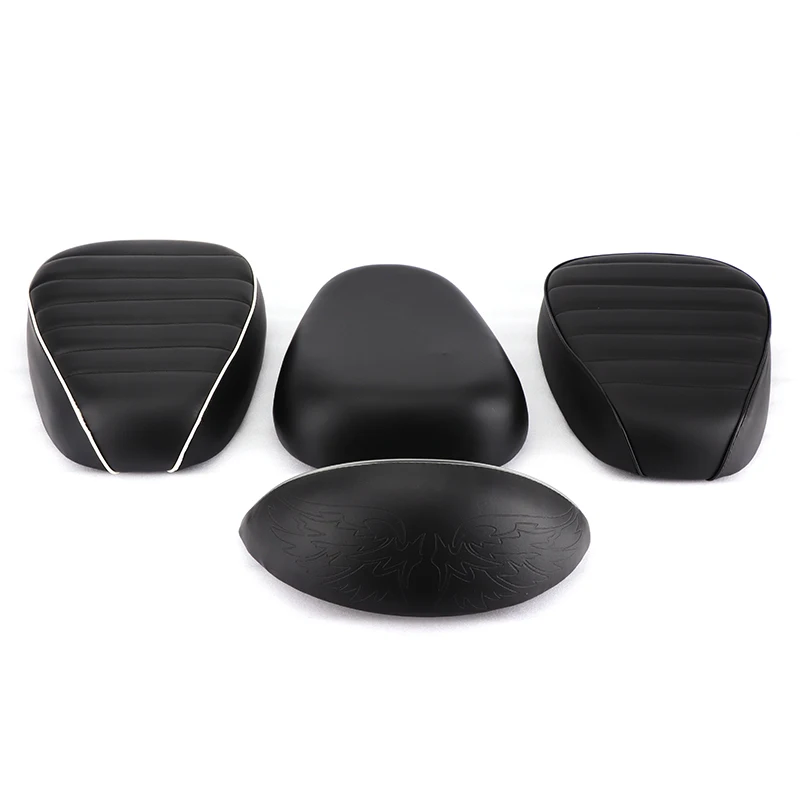 

Motorcycle Seat Passenger Sissy Bar Backrest Cushion Pad For Harley Honda Suzuki Kawasaki Electric Scooter Black Leather Seats