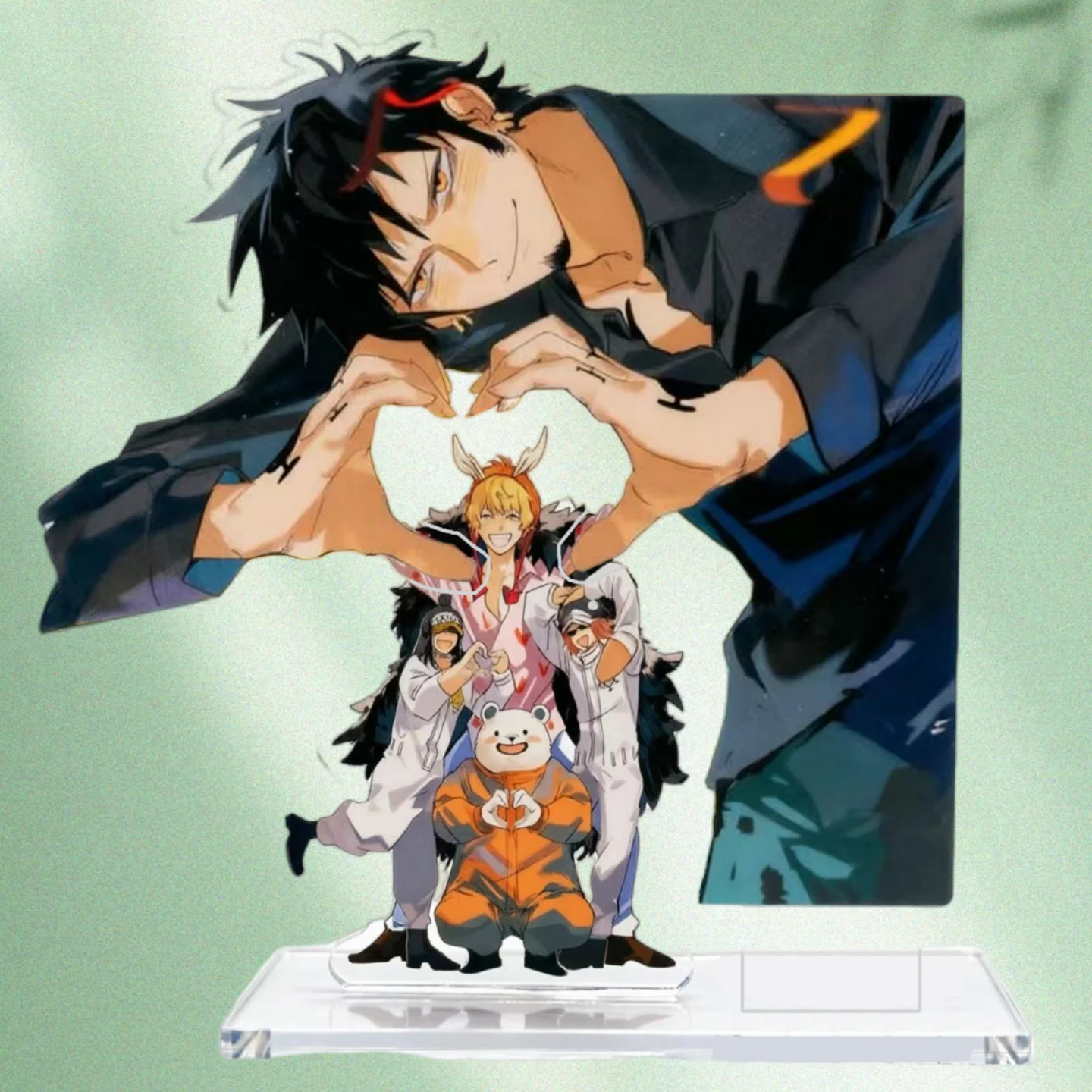 Soporte Acrílico para Figuras de One Piece: Trafalgar D. Water Law, Bepo, Penguin, Shachi, Jean Bart, Decoración de Escritorio de Anime, Regalo Encantador