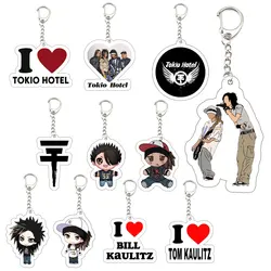 Popular Singer Bill Tom Kaulitz KeyRing Keychain for Accessories Bag Acrylic Pendant Tokio Hotel Key ring Chains Fans Gifts