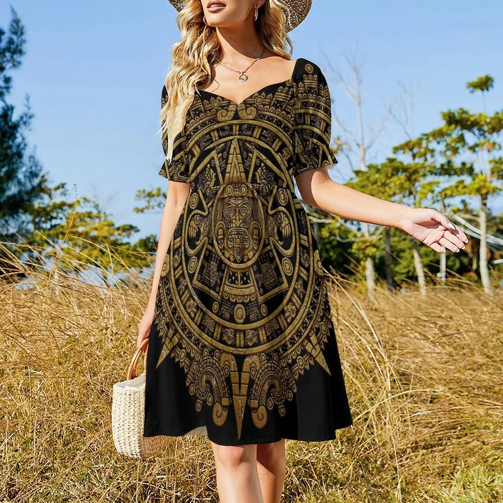 aztec calendar 3 Sleeveless Dress birthday dress for women dresses for prom luxury woman evening dress