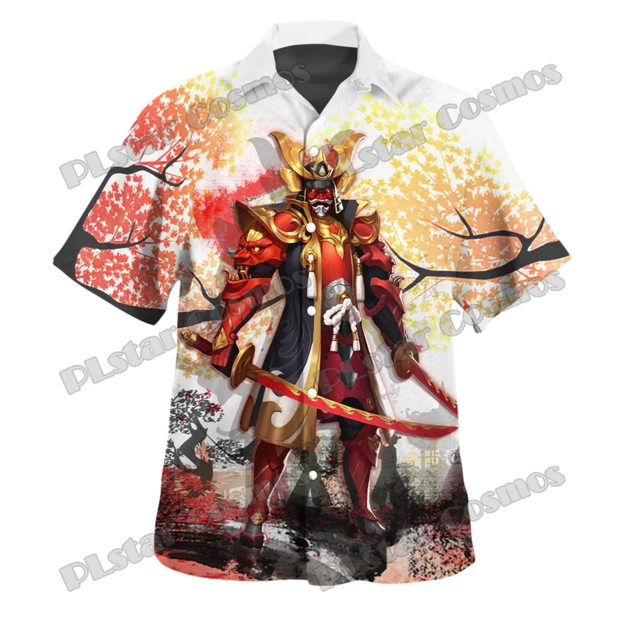 Samurai Krieger Tattoo 3d gedruckt Mode Männer Hawaii Shirt Unisex Sommer lässig Kurzarm Button Down Shirts CY-40