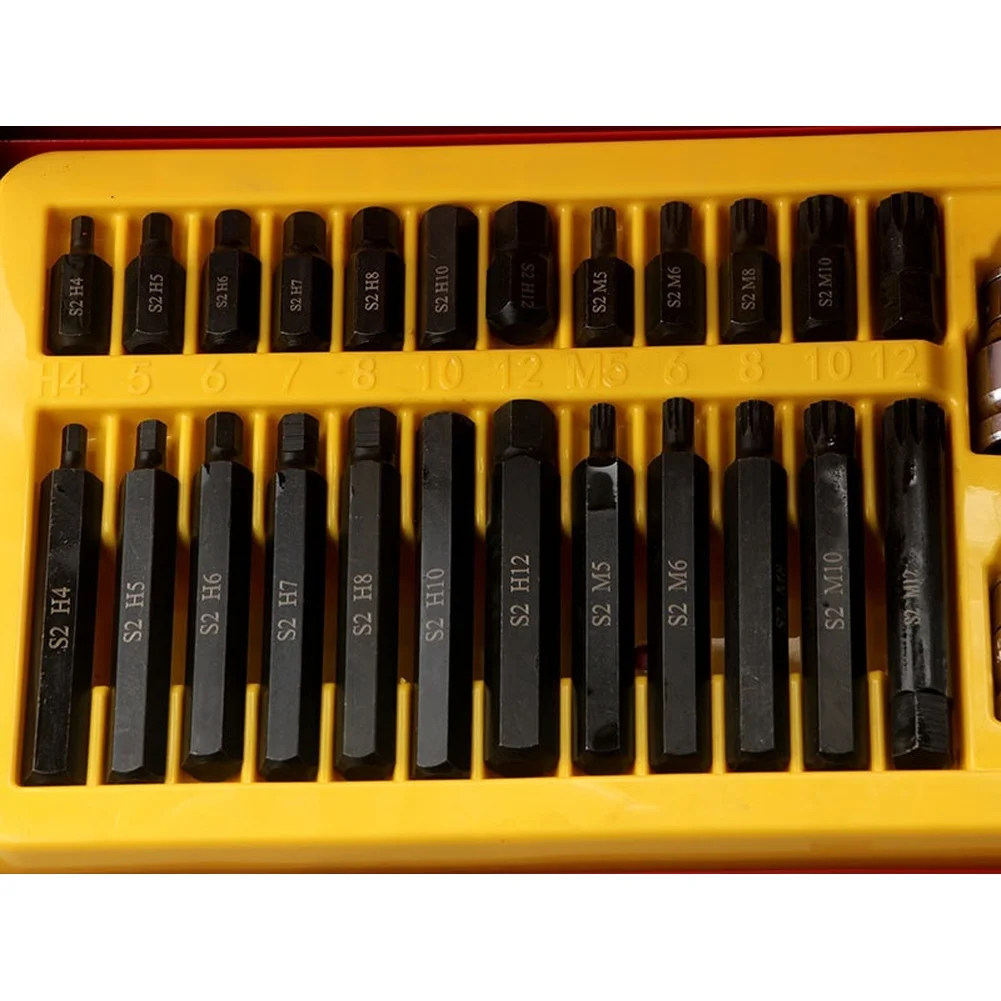 40Pcs Allen-Wrenches Sockets And Inserts FOR-TORX Star Hex Bit Set With 1/2 And 3/8 Adapters For Automotive/mechanical Repairs