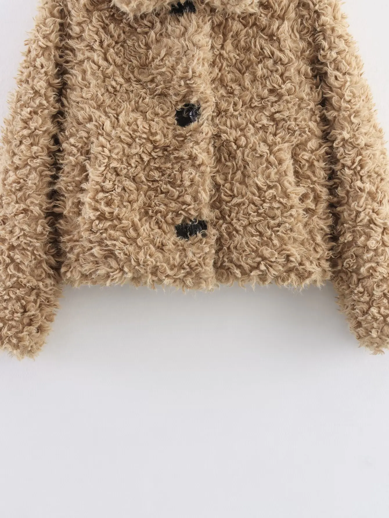 DiYiG  WANITA Musim Gugur 2025 Jaket Bulu Imitasi Model Baru yang Modis, Jaket Kancing Kerah Lapel Lengan Panjang, Jaket Serbaguna, Pakaian Luar Wanita