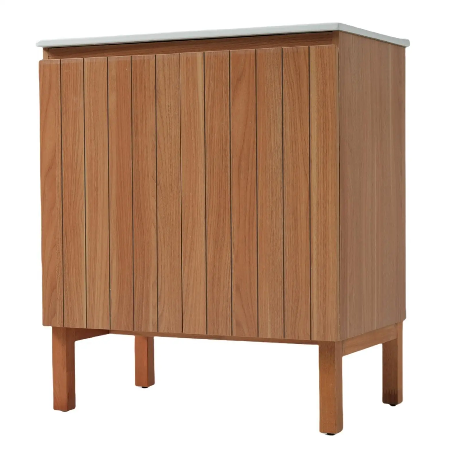 

Bathroom Cabinet with Premium Ceramic Sink Modern Vertical Stripe Vanity for Stylish Bathroom Decor