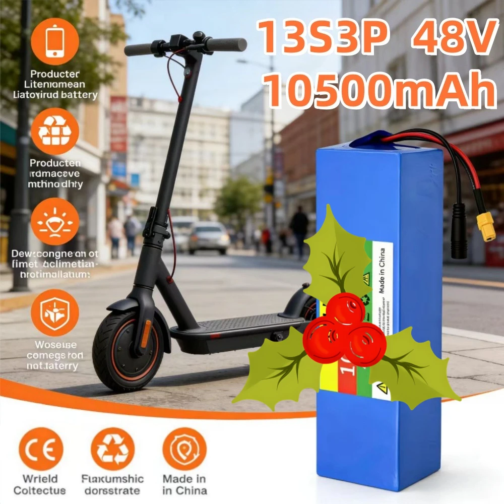 

13S3P 10500mAh 48V Lithium ion Battery 1000W 10.5Ah Lithium Ion Battery Pack For 54.6v Motorized Scooter BMS