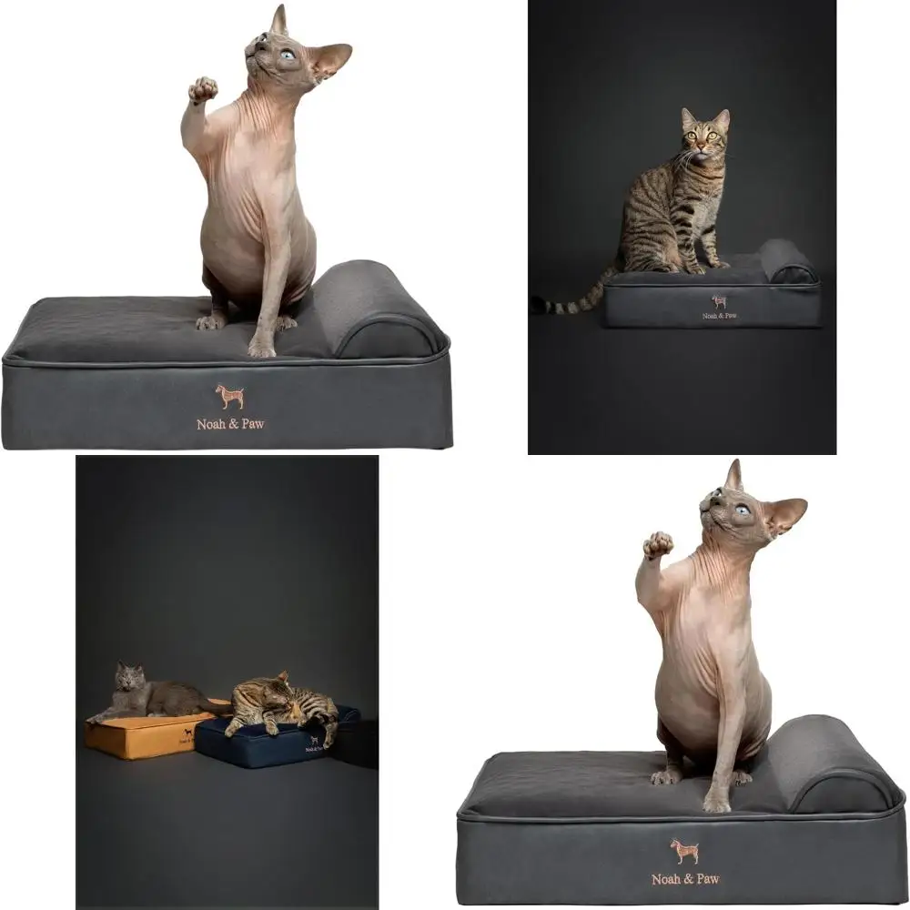 

Ортопедическая лежанка для собак с охлаждающим гелем и пеной с эффектом памяти, 20x15x6.5, водонепроницаемая, моющаяся, с чехлом из искусственной кожи для кошек и маленьких собак