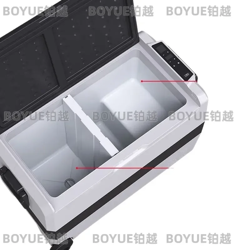 Portable Car Refrigerator 12V 24V 110V Large Capacity Freezer for Truck RV Camping Dual Zone Cooling Box with Partition