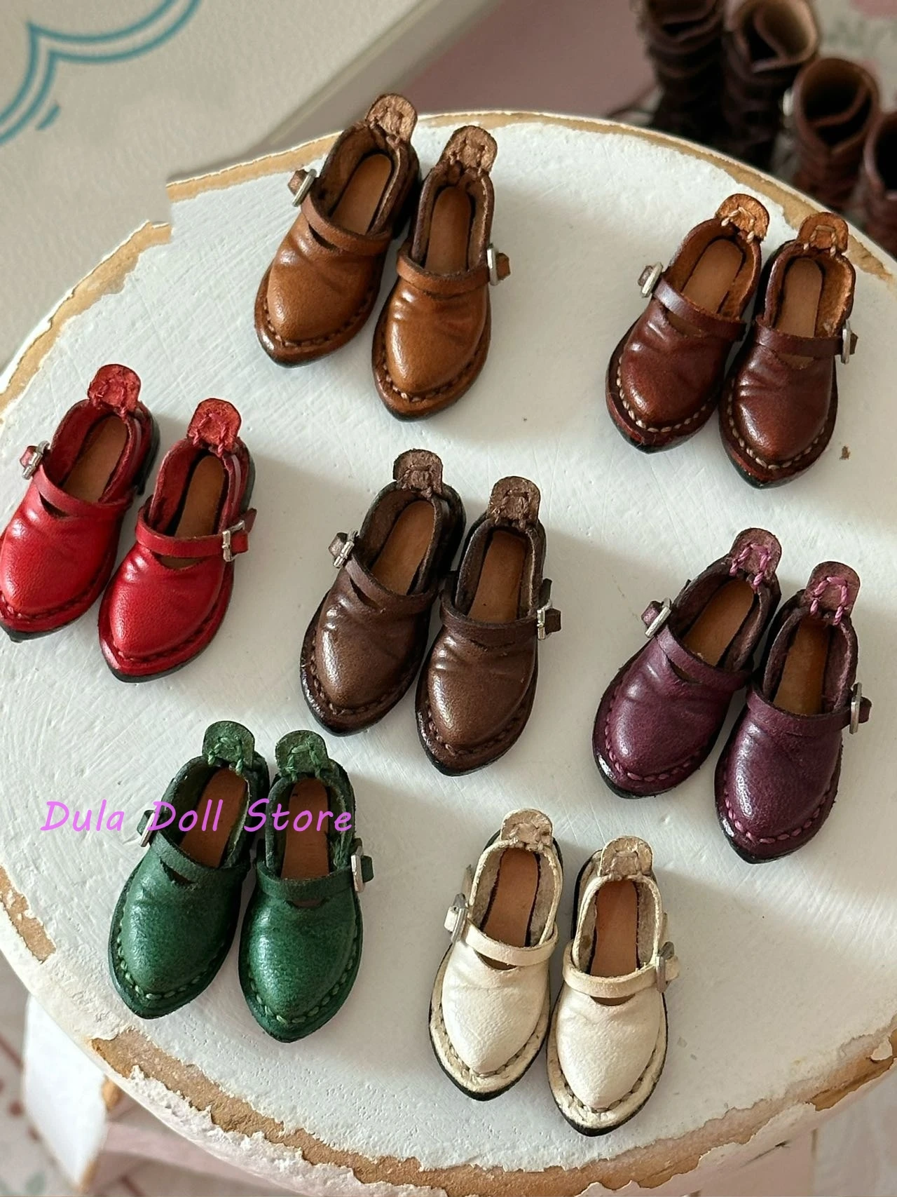 

（New stlye）Dula Doll Pointed Mary Jane Buckle Leather Shoes Blythe ob24 ob22 little fish body Azone Bjd Doll Accessories