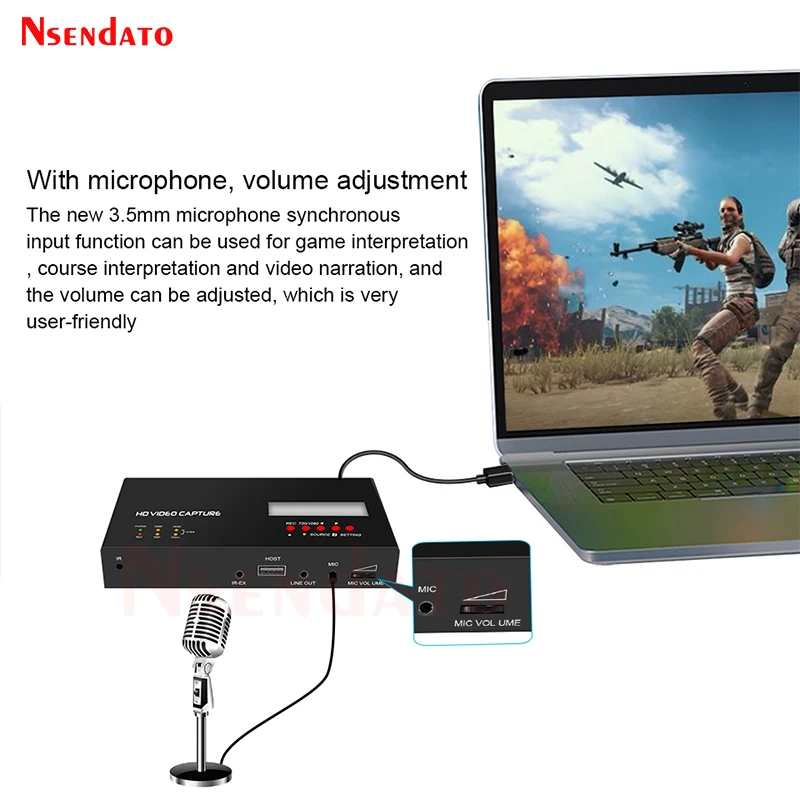 Ezcap283S YPbPr AV صندوق تسجيل الفيديو 1080P HDMI لعبة فيديو بطاقة التقاط الصوت والفيديو مسجل صندوق الوقت جدول تسجيل ل XBOX PS4 PC