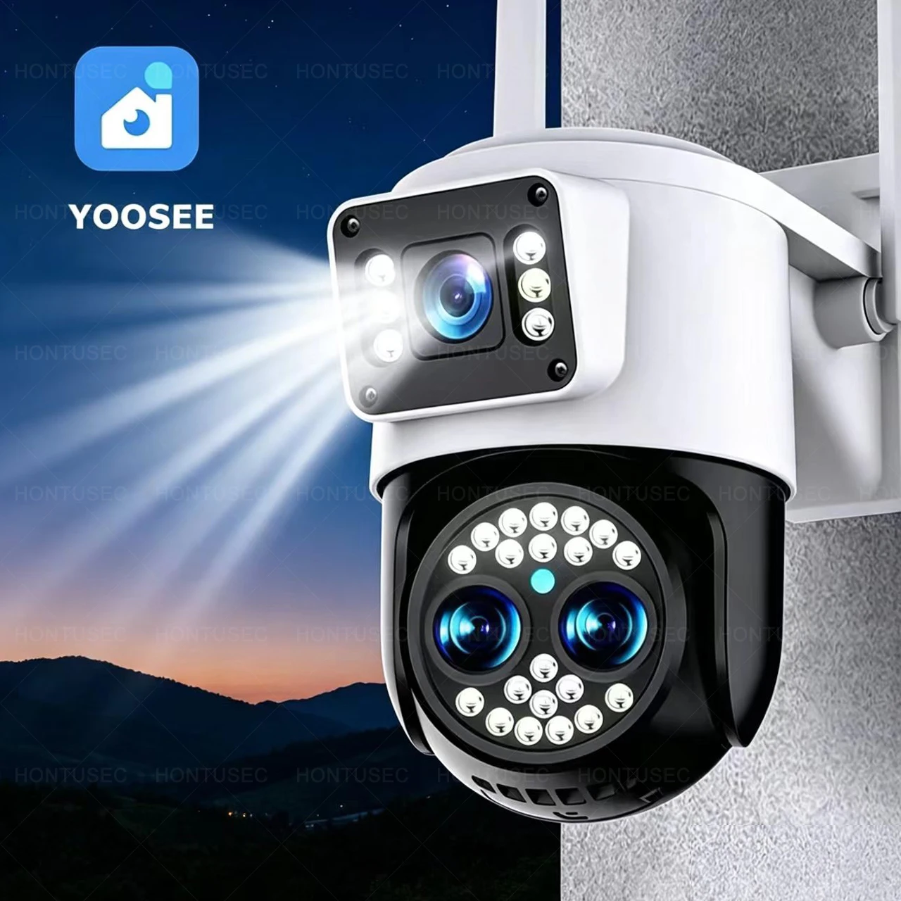 Ip Camera Outdoor 4K - Yoosee 4K 8MP 3レンズ デュアルスクリーン 10倍ズーム