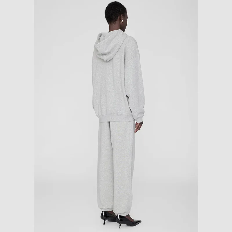 Winter Nieuwe Noord-Amerikaanse Niche Letterprint Binnenfleece Zak Katoen Losse damessweater met capuchon