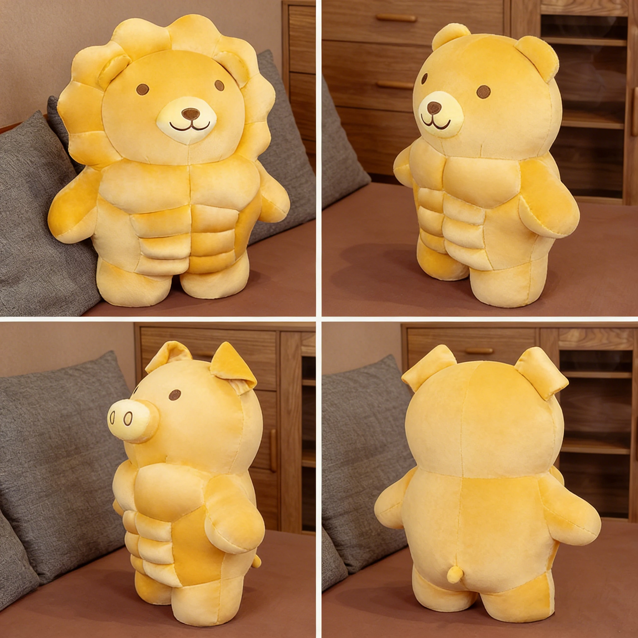 

Плюшевые игрушки Мускулистый Медведь, Мускулистый Поросёнок и Мускулистый Лев (30-70 см) – Мягкие игрушки-животные с сильными мышцами, декор для дома, подушки-медведи для дивана, подарки