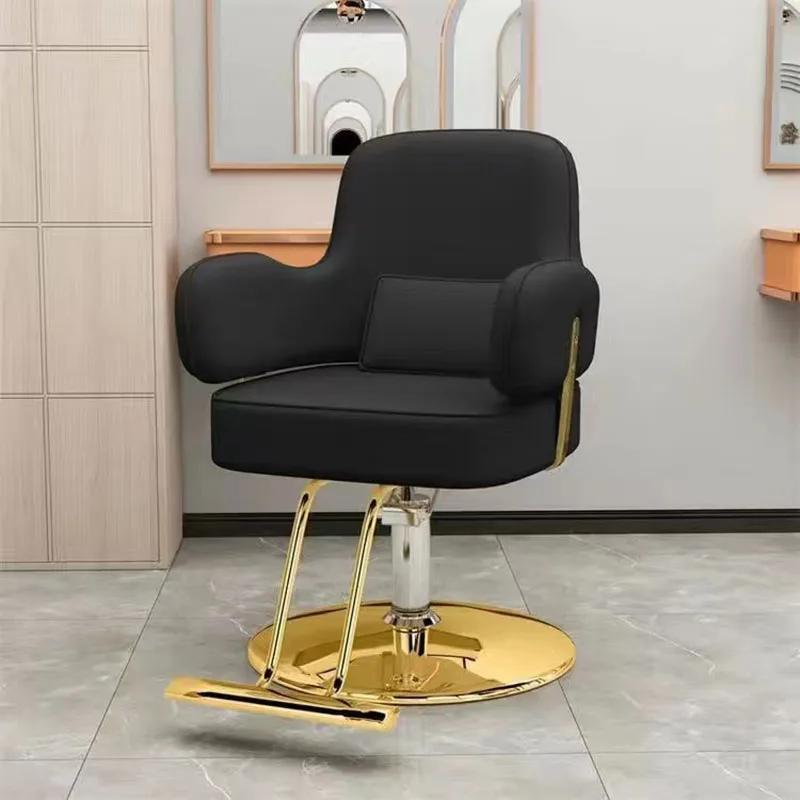 

Hairdressing Trendy Chair Barber Retro Gold European Rotate Comfort Salon Chairs Barber Shop Nordic Unique Sillas Home Furniture