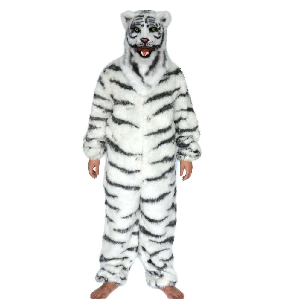 Halloween Carnival Costume Show Cosplay Animal Mask Set Tiger Set Simulation Mouth Can Move Couple Set