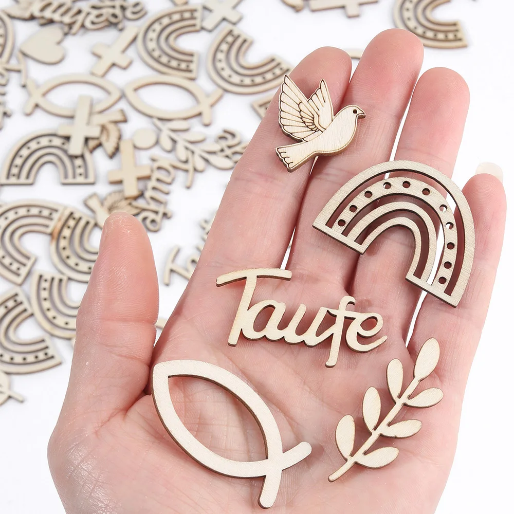180 Pieces of Wooden Confetti Baptism, Dining Table Wall Rainbow Letter Decoration, Birthday Party Decoration Wood Piece